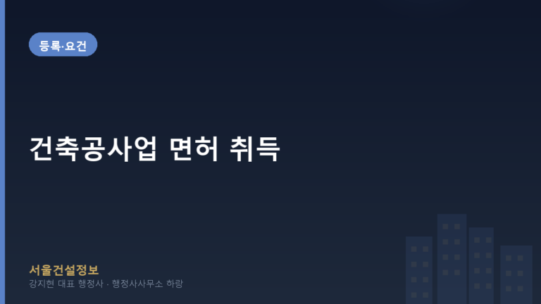 등록·요건 — 건축공사업 면허 취득, 2026년 최신 정보와 등록기준, 절차 완벽 정리